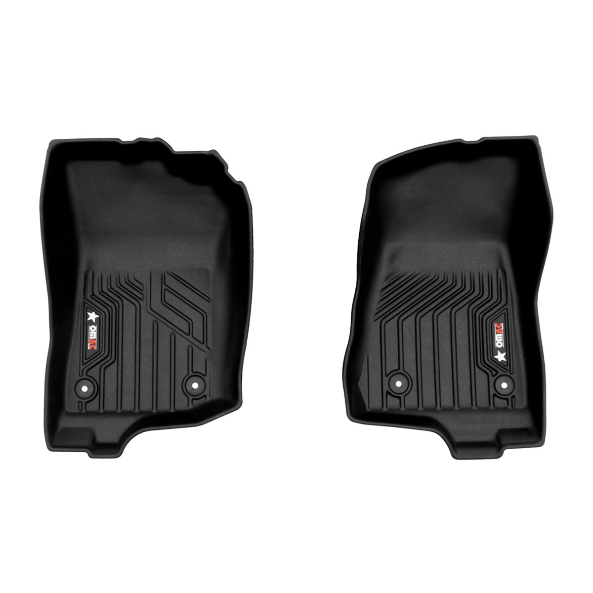 Jeep Wrangler JL 4xe Floor Mats - First Row - Omac - 3D Texan Premium TPE - Black